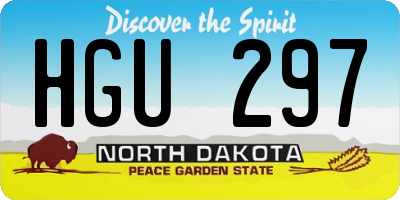 ND license plate HGU297