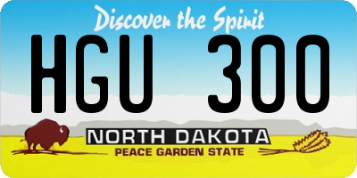 ND license plate HGU300