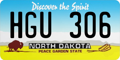 ND license plate HGU306