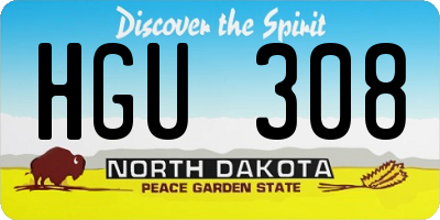 ND license plate HGU308