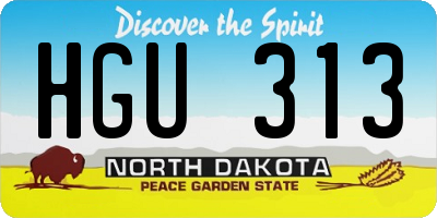 ND license plate HGU313