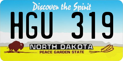 ND license plate HGU319