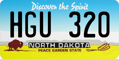 ND license plate HGU320