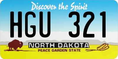 ND license plate HGU321