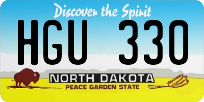 ND license plate HGU330