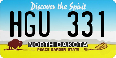 ND license plate HGU331