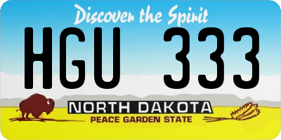 ND license plate HGU333