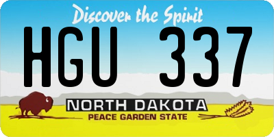 ND license plate HGU337