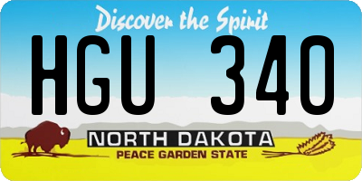 ND license plate HGU340
