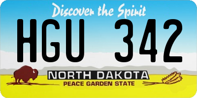 ND license plate HGU342