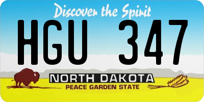 ND license plate HGU347