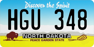 ND license plate HGU348