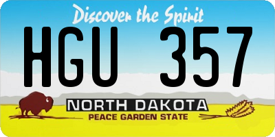 ND license plate HGU357
