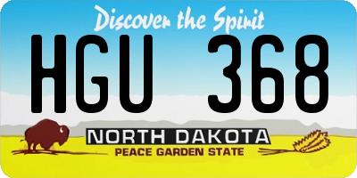 ND license plate HGU368