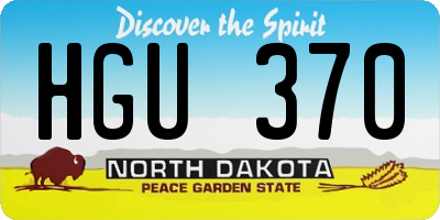 ND license plate HGU370