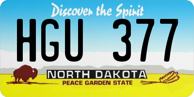 ND license plate HGU377