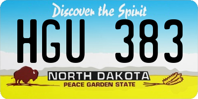 ND license plate HGU383