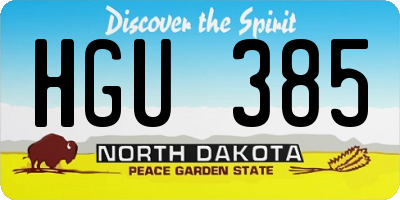 ND license plate HGU385