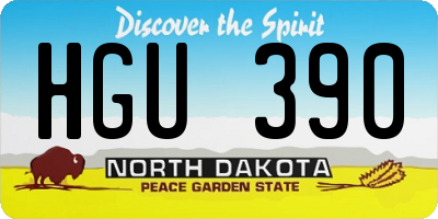 ND license plate HGU390