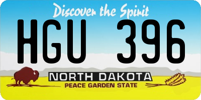 ND license plate HGU396