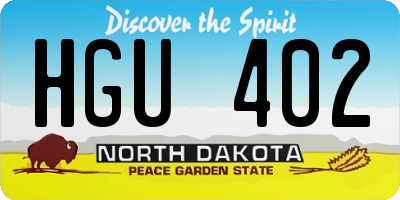 ND license plate HGU402