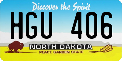 ND license plate HGU406
