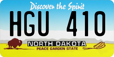 ND license plate HGU410