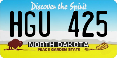 ND license plate HGU425