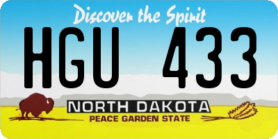 ND license plate HGU433