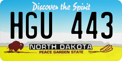 ND license plate HGU443