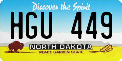 ND license plate HGU449