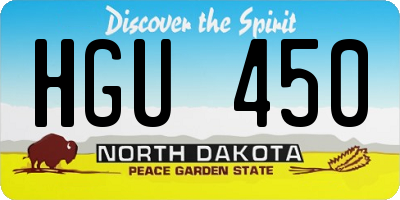 ND license plate HGU450