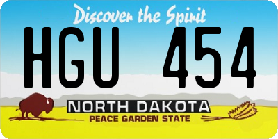 ND license plate HGU454