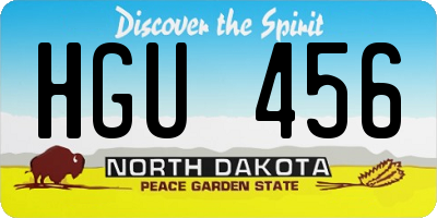 ND license plate HGU456
