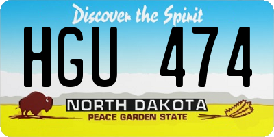 ND license plate HGU474