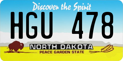 ND license plate HGU478