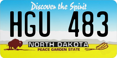 ND license plate HGU483