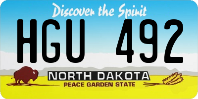 ND license plate HGU492