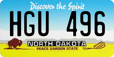 ND license plate HGU496