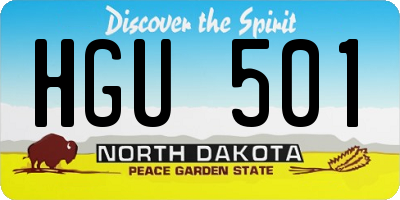 ND license plate HGU501