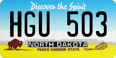 ND license plate HGU503