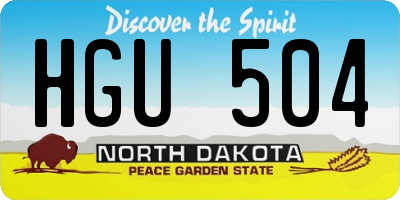 ND license plate HGU504