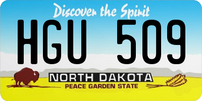 ND license plate HGU509