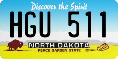 ND license plate HGU511