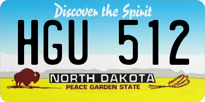 ND license plate HGU512