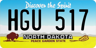 ND license plate HGU517