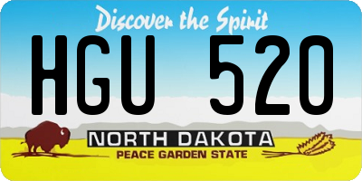 ND license plate HGU520
