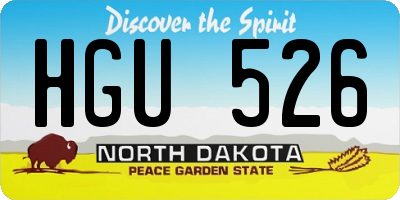 ND license plate HGU526