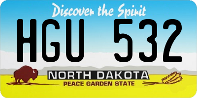ND license plate HGU532