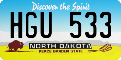 ND license plate HGU533